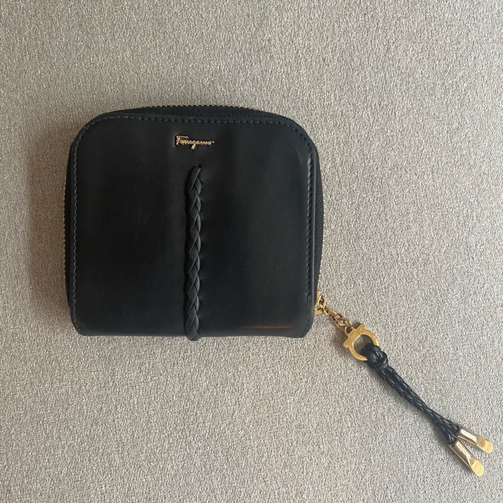 Salvatore Ferragamo Black Leather Wallet
